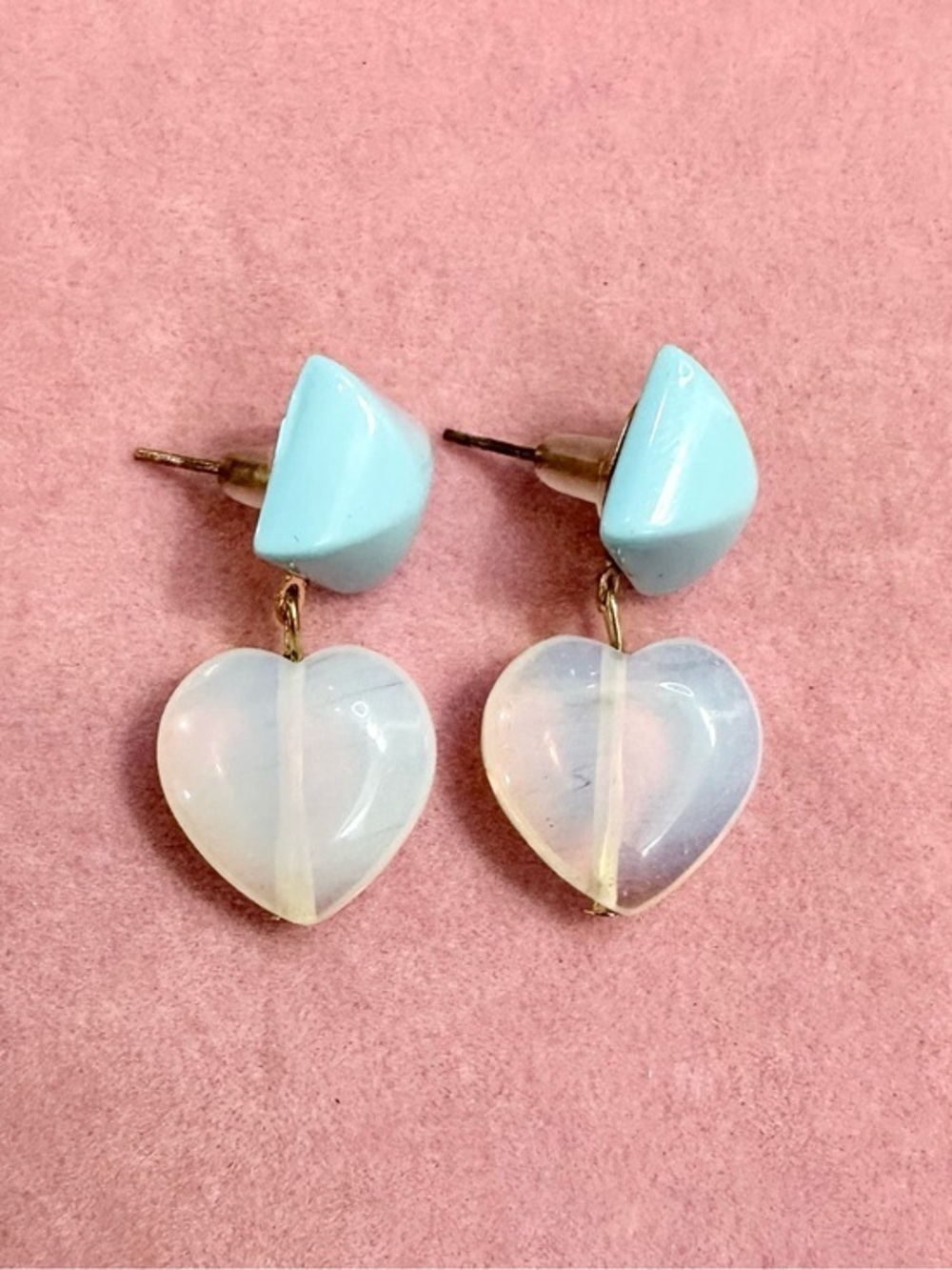 NWT Opalite Heart Drop Earrings